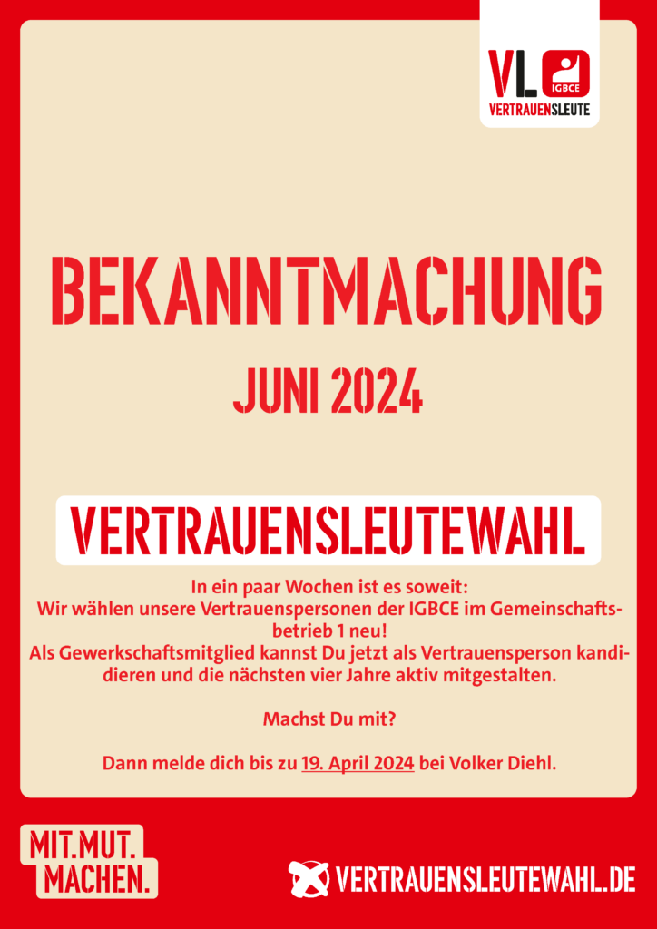 Bekanntmachung VL Wahl Juni 2024